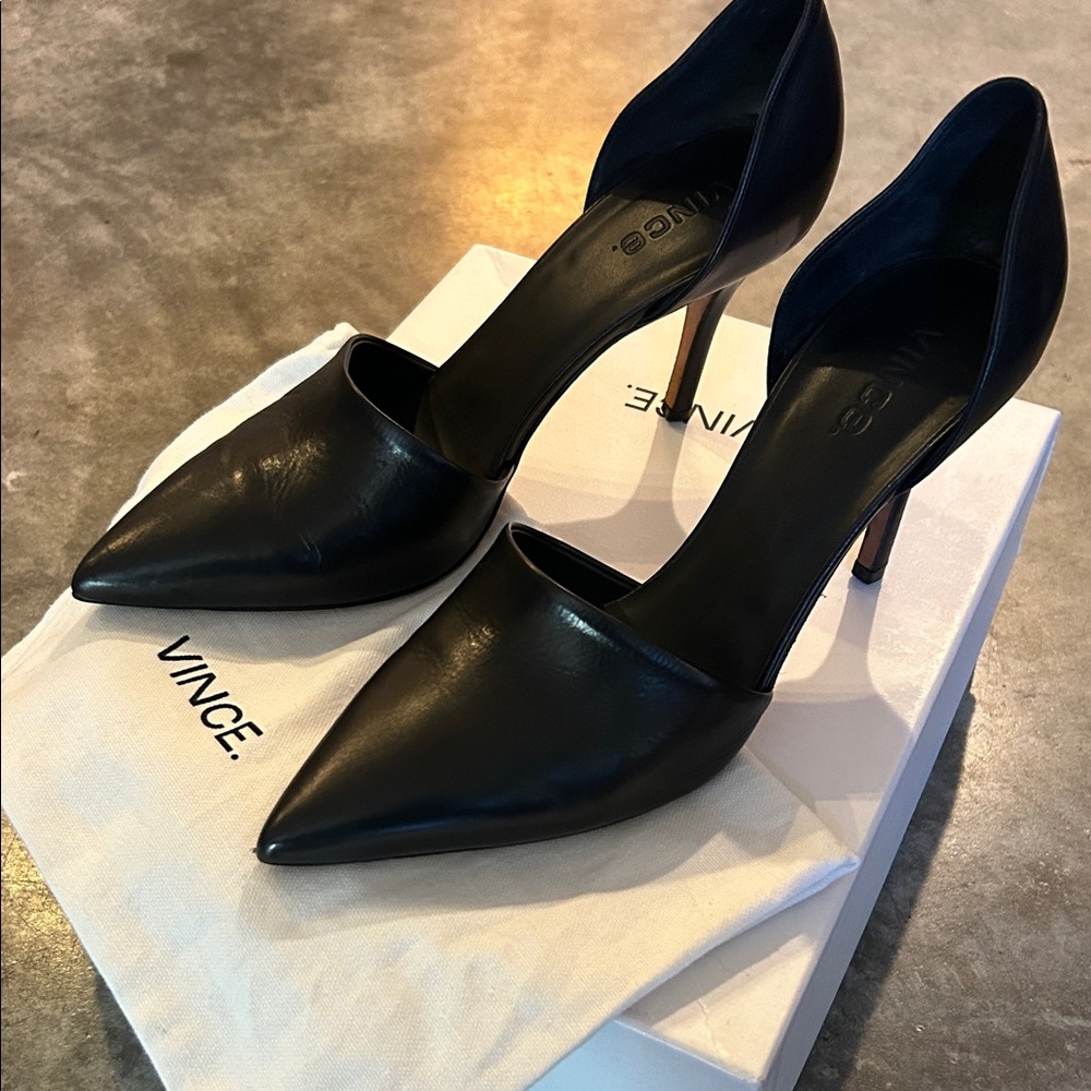 Vince Elegant Black Pointed Heels